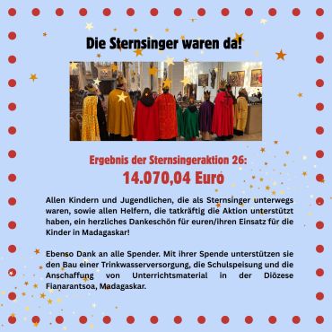 Sternsingerergebnis 2026